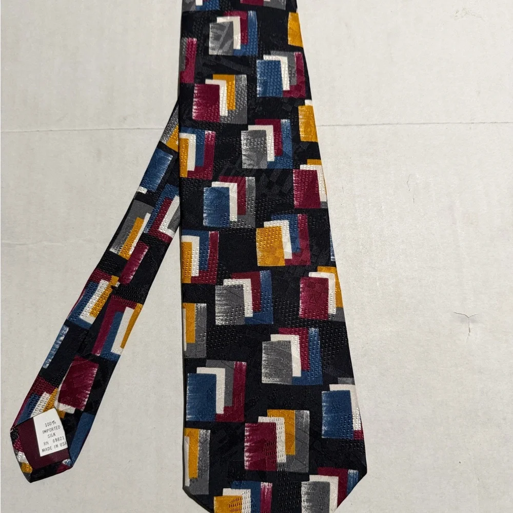 sterling&hunt multicolored‎ abstract pattern 100% silk, men's necktie #1279